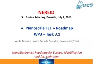 NEREID 3rd Review Meeting, Brussels, July 2, 2018