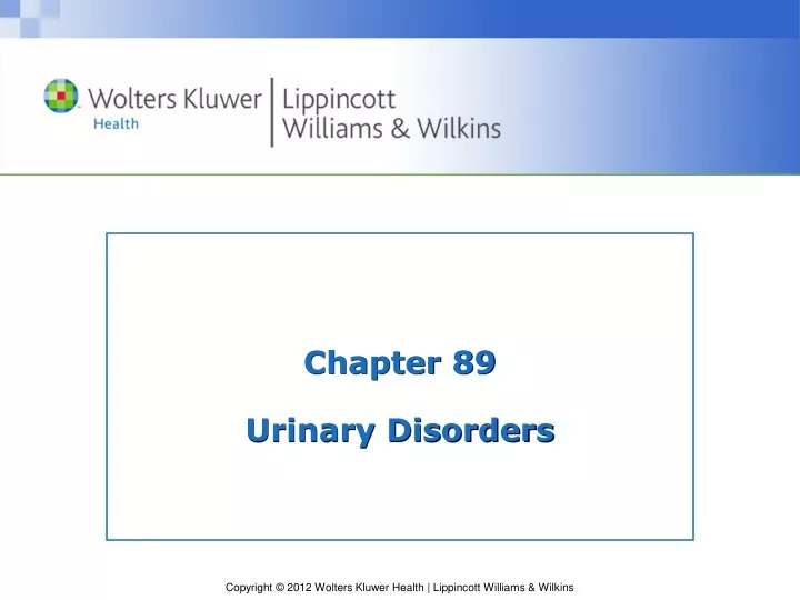 chapter 89 urinary disorders