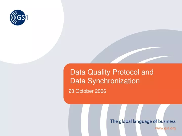 data quality protocol and data synchronization