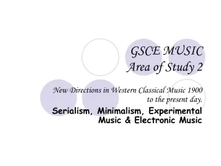 GSCE MUSIC Area of Study 2