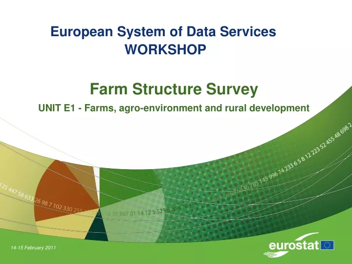 farm structure survey unit e1 farms agro environment and rural development
