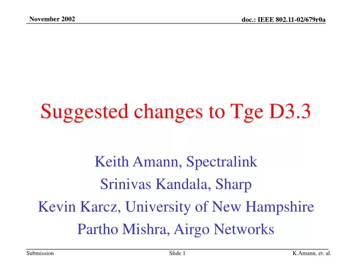 suggested changes to tge d3 3