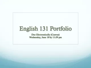 English 131 Portfolio