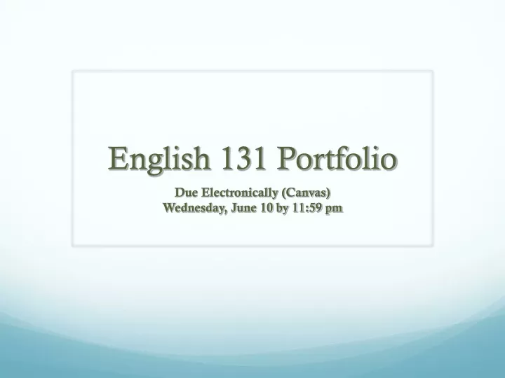 english 131 portfolio