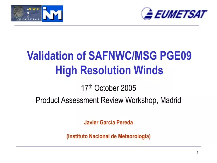 validation of safnwc msg pge09 high resolution winds