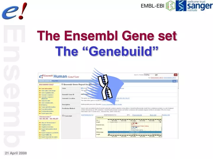the ensembl gene set the genebuild