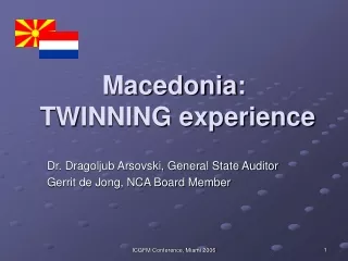 Macedonia:   TWINNING experience