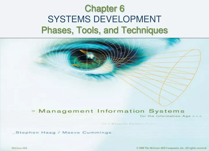 chapter 6 systems development phases tools and techniques