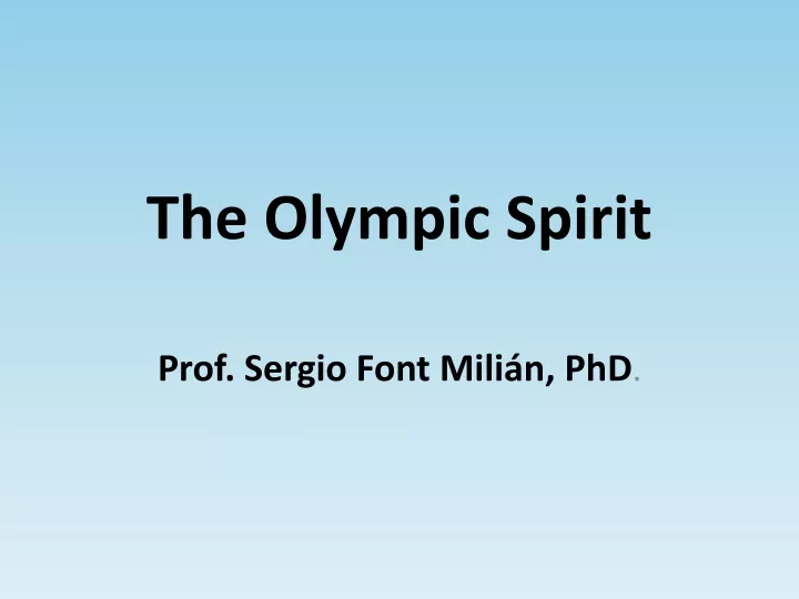 the olympic spirit