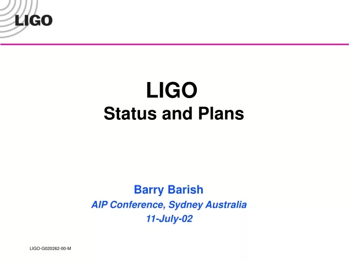 ligo status and plans