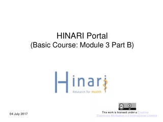 HINARI  Portal (Basic Course: Module 3 Part B)