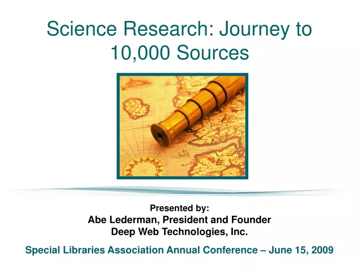 science research journey to 10 000 sources