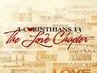 Love is A-C-T-I-O-N I Corinthians 13:4-8