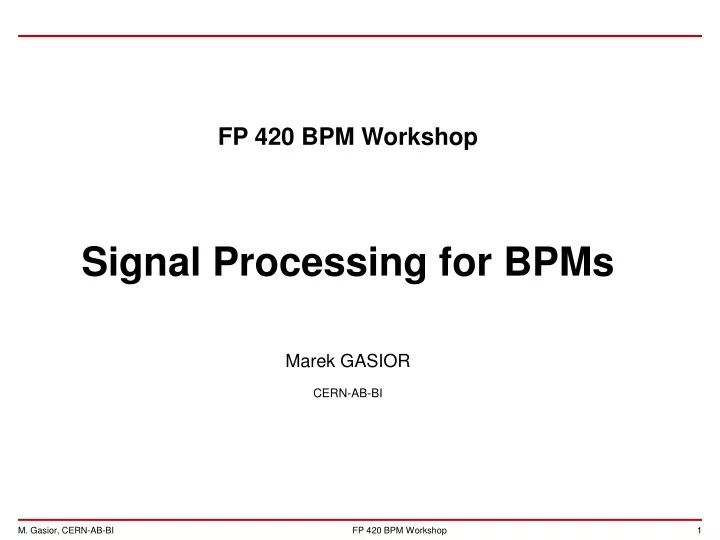 fp 420 bpm workshop signal processing for bpms