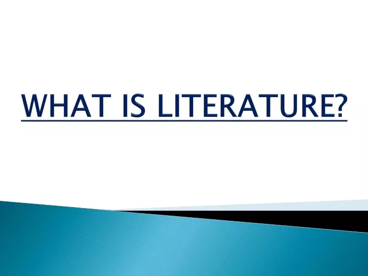 what is literature