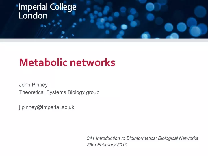 metabolic networks