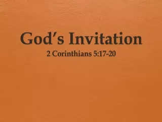 God’s Invitation