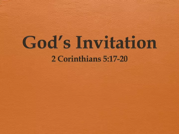 god s invitation