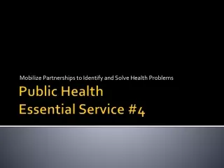 Public Health  Essential Service #4