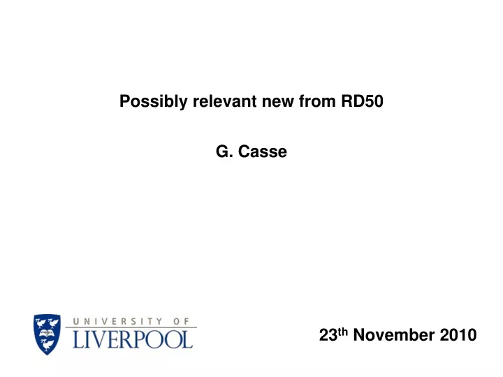 possibly relevant new from rd50 g casse