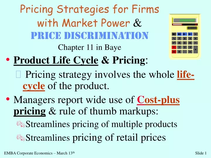 pricing strategies for firms with market power price discrimination chapter 11 in baye