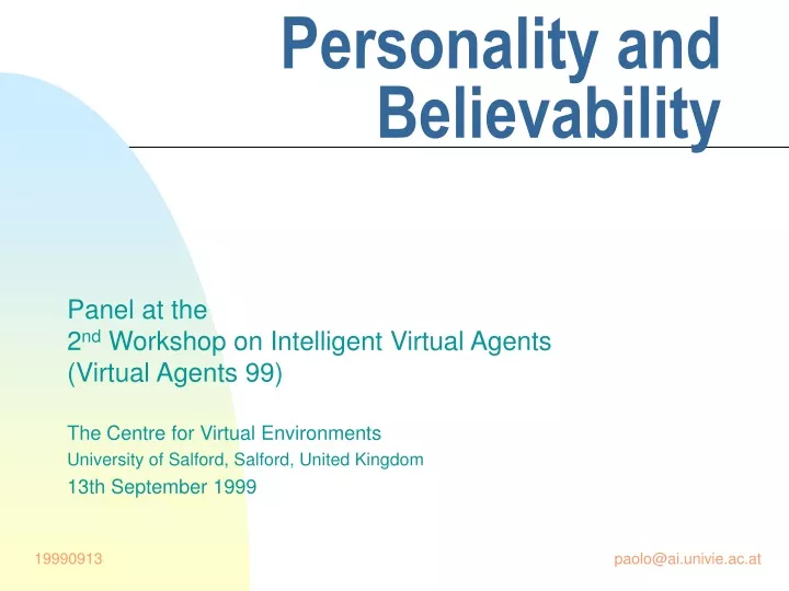 personality and believability