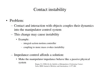 Contact instability