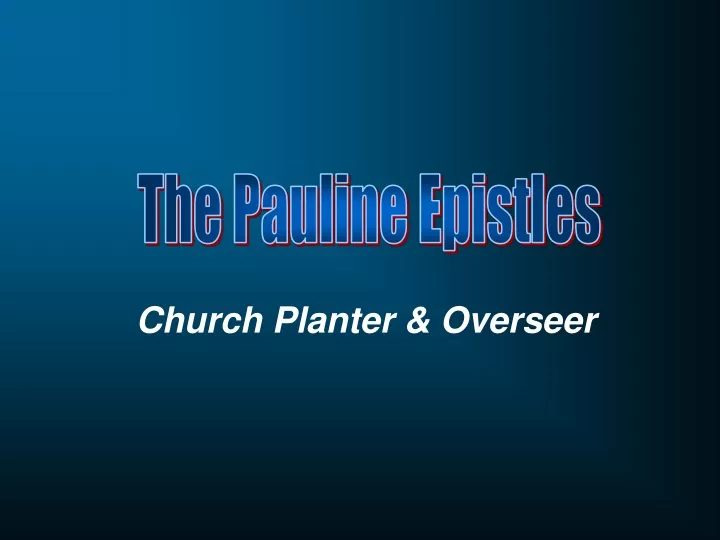 church planter overseer