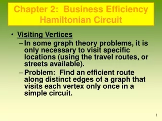 Chapter 2:  Business Efficiency Hamiltonian Circuit
