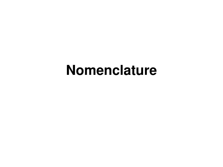 nomenclature