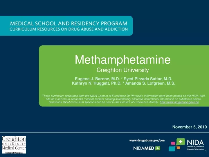 methamphetamine creighton university