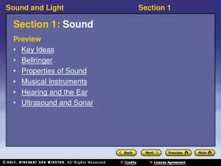 Section 1:  Sound