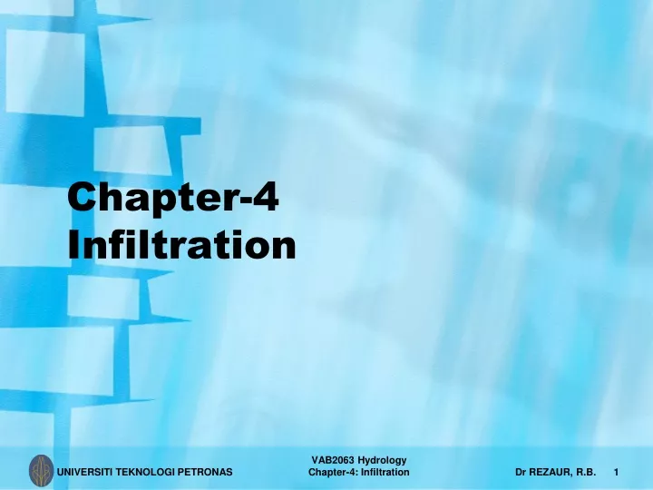 chapter 4 infiltration