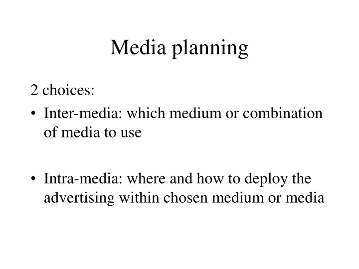 media planning