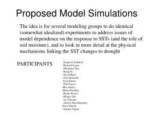 Proposed Model Simulations