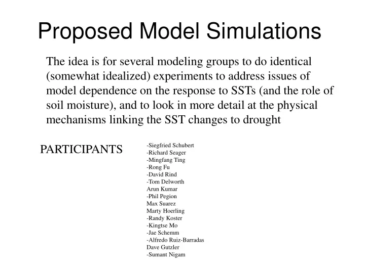 proposed model simulations