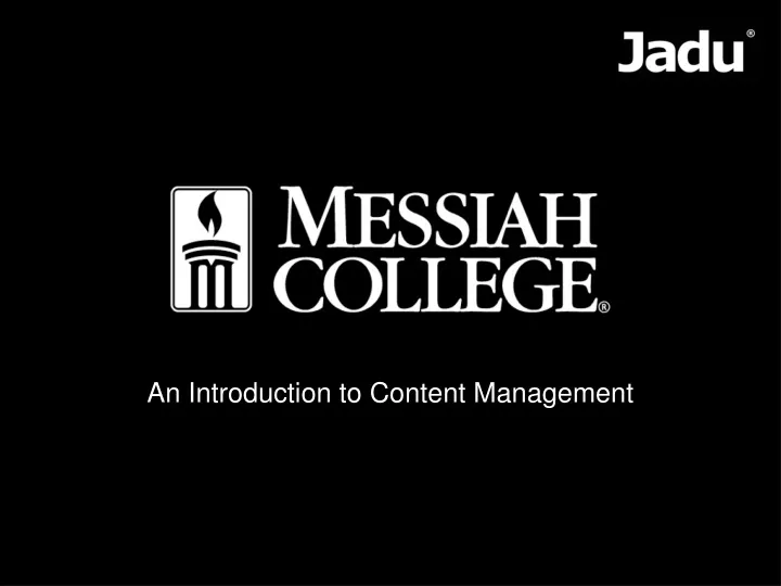 an introduction to content management
