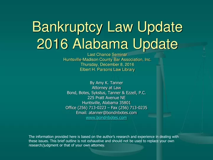 bankruptcy law update 2016 alabama update last