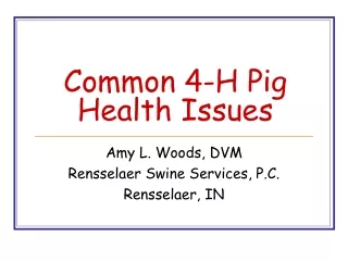 Common 4-H Pig Health Issues
