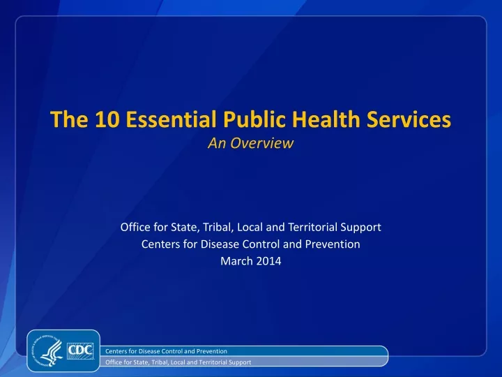 the 10 essential public health services an overview
