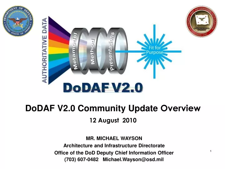 dodaf v2 0 community update overview 12 august