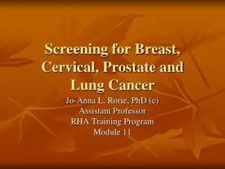 screening for breast cervical prostate and lung cancer