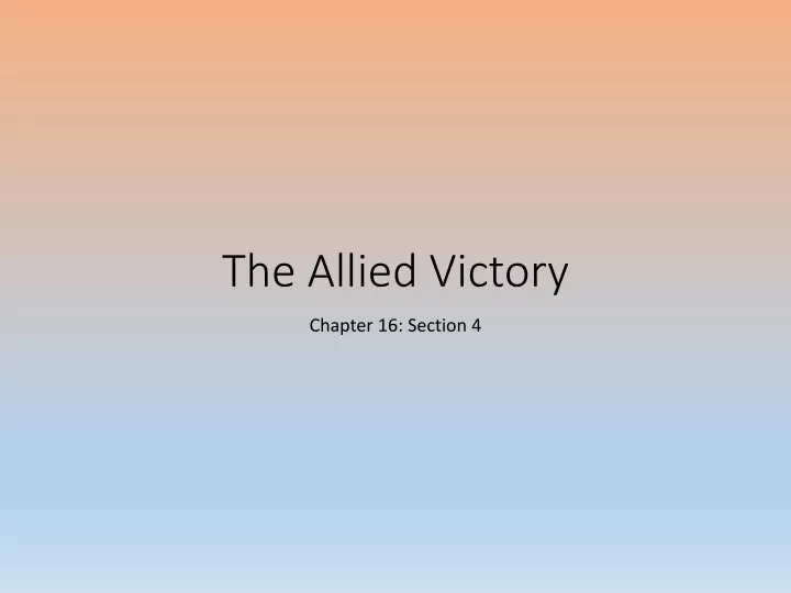 the allied victory