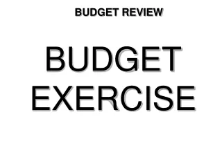 BUDGET   EXERCISE