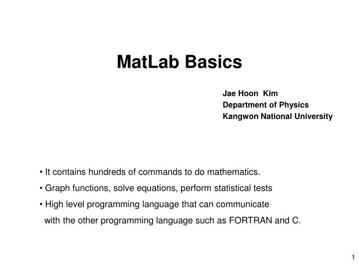 matlab basics