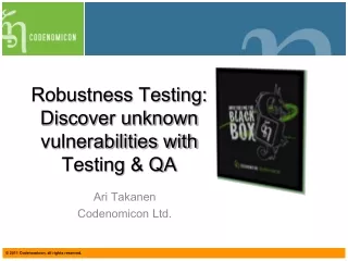 Robustness Testing: Discover unknown vulnerabilities with Testing &amp; QA