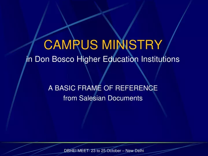 campus ministry in don bosco higher education
