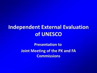 Independent External Evaluation of UNESCO