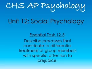 Unit 12: Social Psychology