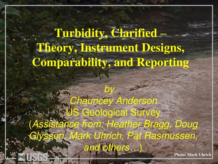 turbidity clarified theory instrument designs comparability and reporting